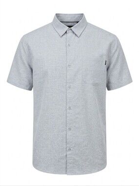 131 Molokai Surf Gray Heathered Casual Button Down Short Sleeve Shirt 2XL
